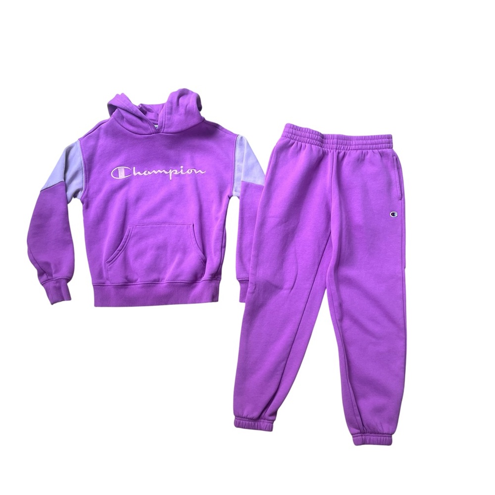 Champion Kids 7/8 Purple Lavender Hoodie & Jogger Set Matching Sweat Suit